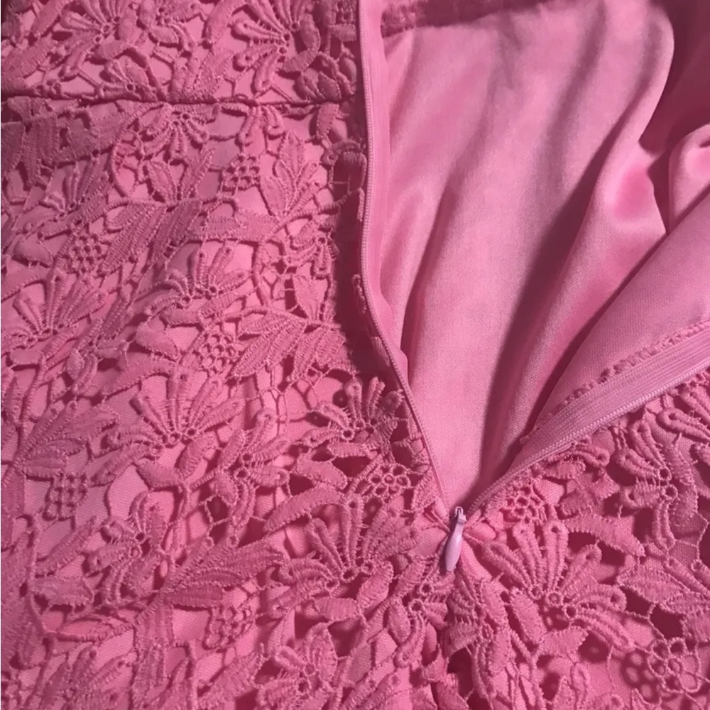 Lulus small crochet dress baby doll hot pink - Picture 3 of 4